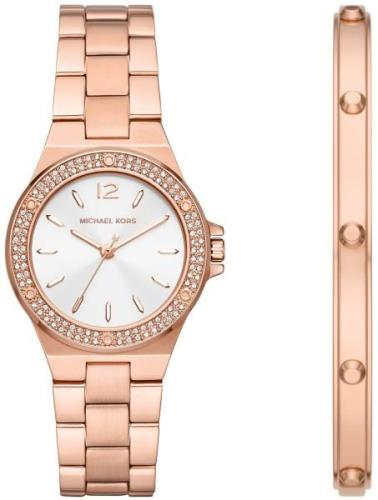 Michael Kors Damklocka MK1073SET Lennox Vit/Roséguldstonat stål