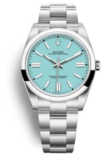 Rolex Herrklocka 124300-0006 Oyster Perpetual 41 Tiffany Blue