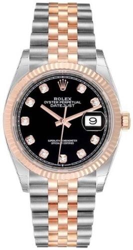 Rolex Damklocka 126231-0019 Datejust 36 Svart/18 karat roséguld Ø36