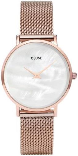 Cluse Damklocka CL30047 Minuit Vit/Roséguldstonat stål Ø33 mm