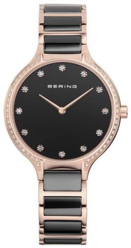 Bering Damklocka 30434-746 Ceramic Svart/Roséguldstonat stål Ø34 mm