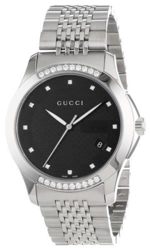 Gucci 126 MD Herrklocka YA126408 Svart/Stål Ø38 mm