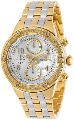 Invicta Damklocka 29530 Angel Vit/Gulguldtonat stål Ø39 mm