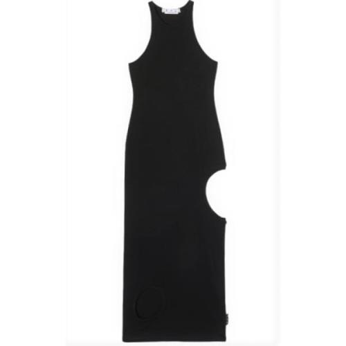 Off White Midi Dresses Black, Dam