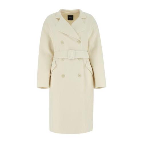 Theory Belted Coats White, Dam
