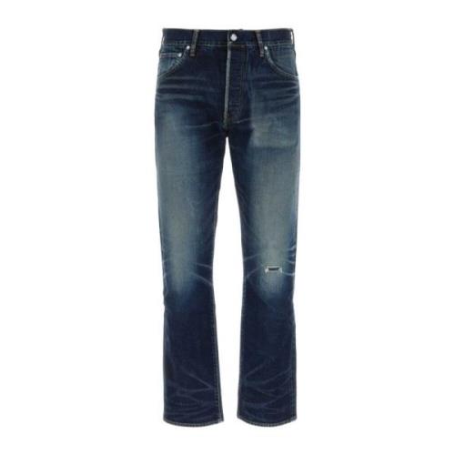 visvim Mörkblå denim straight jeans Blue, Herr