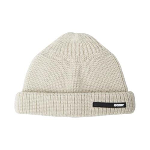 Oamc Ullstickad Beanie Mössa med Logopatch White, Herr