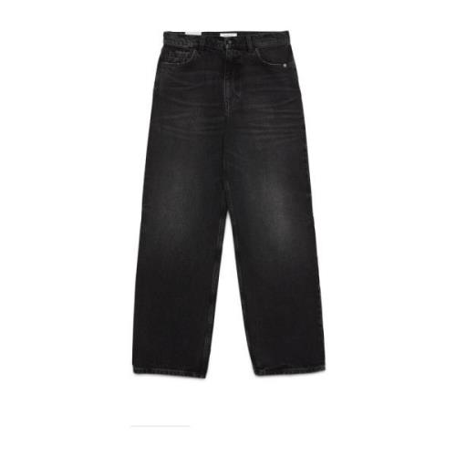 Amish Vintage Återvunnen Denim Jeans med Logodetalj Black, Dam