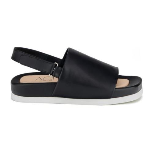 AGL Flat Sandals Black, Dam