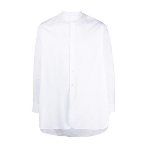 Maison Margiela Vit Bomullsskjorta med Bandkrage White, Herr