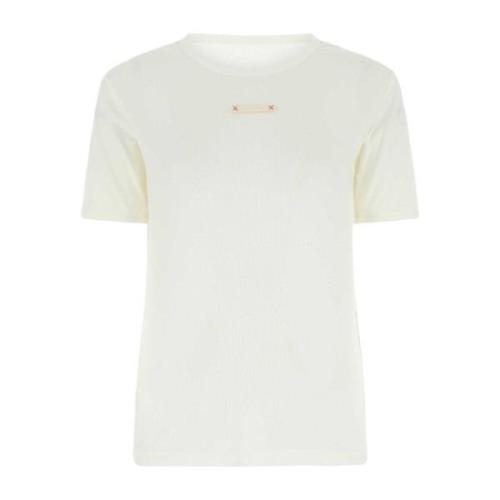 Maison Margiela Elegant Vit Bomullsblandad T-Shirt White, Dam