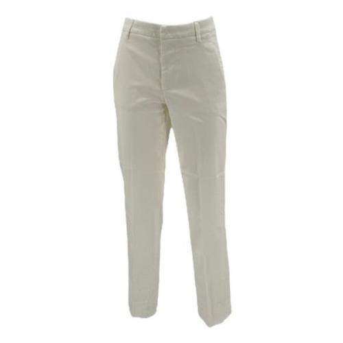 Dondup Högmidjade chinos med klassisk och funktionell design White, Da...