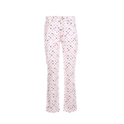 Chiara Ferragni Collection Chiara Ferragni Jeans White Pink, Dam