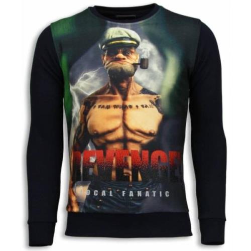 Local Fanatic Popeye Revenge Sweater - Man Tröja - 5790Z Black, Herr