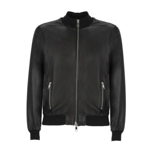 The Jack Leathers Bomber Jackets Black, Herr