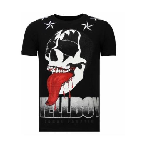 Local Fanatic Hellboy Rhinestone - Herr T Shirt - 13-6226Z Black, Herr