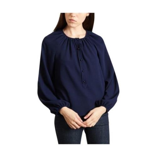 See by Chloé Polyester Crepe Knappblus Blue, Dam