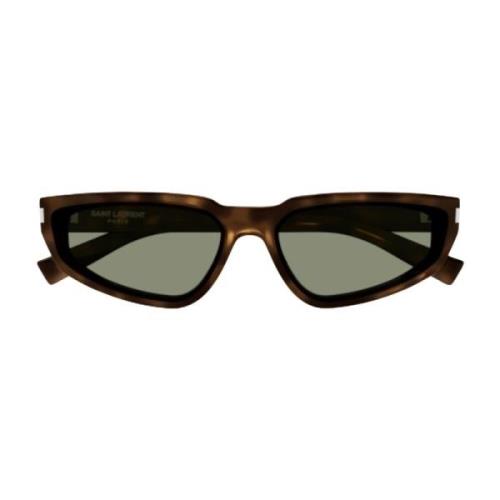 Saint Laurent Cat-Eye Solglasögon med Havana Ram Brown, Dam