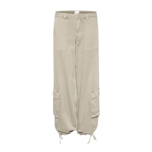 My Essential Wardrobe Straight Trousers Beige, Dam