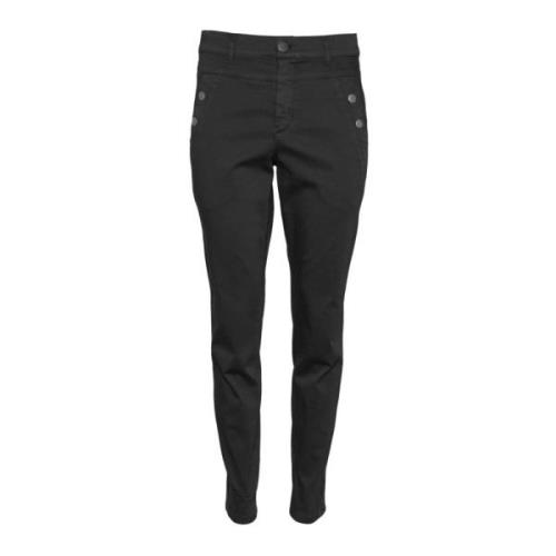 2-Biz Stiliga Chinos med Hög Midja Gray, Dam