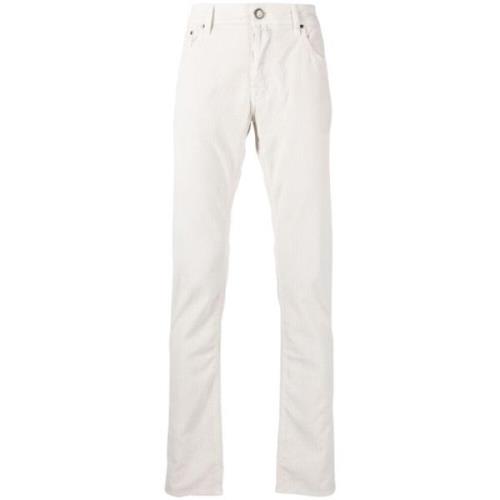 Jacob Cohën Slim-fit Corduroy Byxor White, Herr