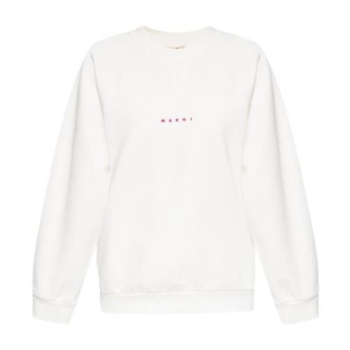 Marni Sweatshirt med logotyp White, Dam