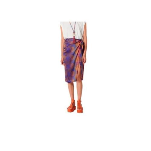 Sessun Le Couchant printed wrap skirt Purple, Dam