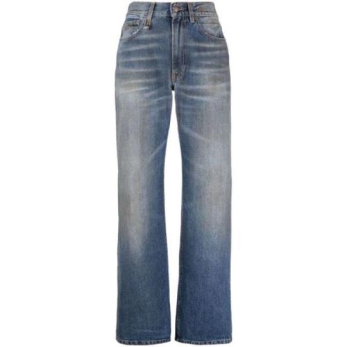 R13 Stål Blå Straight-Leg Jeans Blue, Dam