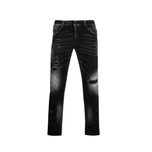 Dondup Stiliga Slim-Fit Jeans Black, Herr