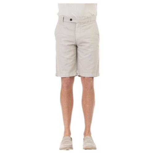 Eleventy Beige Bomull-Lin Bermuda Shorts Beige, Herr