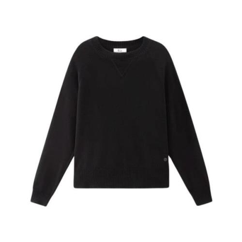 Woolrich Klassisk Crewneck-tröja Black, Dam