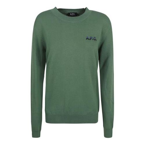 A.p.c. Round-neck Knitwear Green, Herr