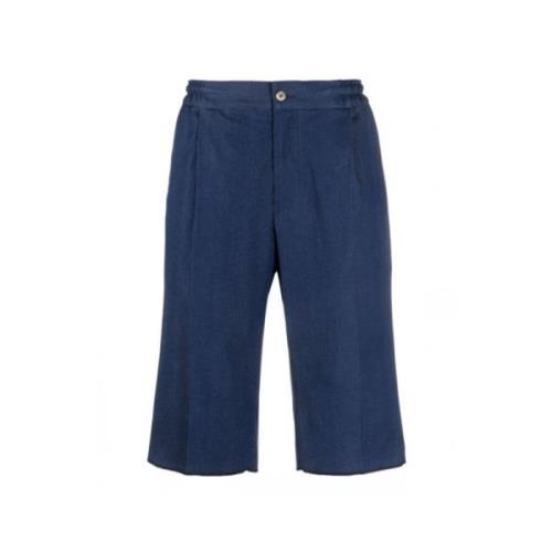 Kiton Stretchiga denimshorts Blue, Herr