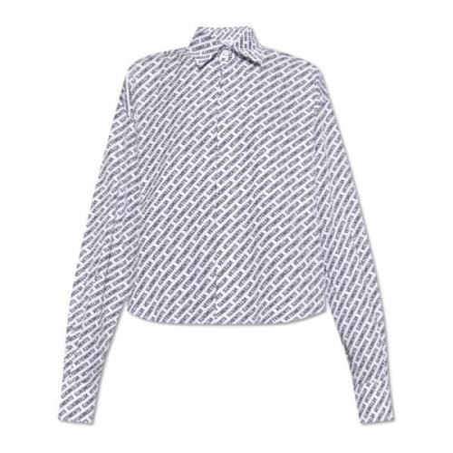 Vetements Oversize skjorta White, Dam
