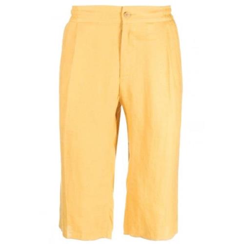 Kiton Citrongula Linnebyxor Yellow, Herr