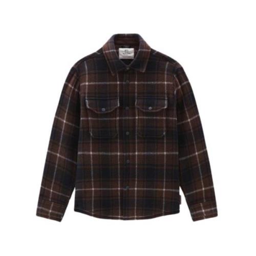 Woolrich Brun Woolrich Rutig Skjortjacka Brown, Herr