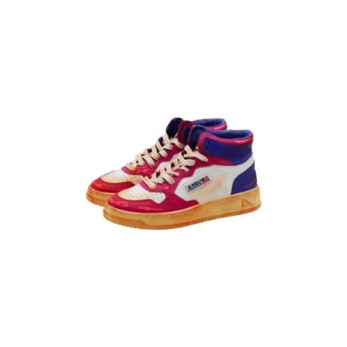 Autry Vintage Mid W Sneaker Vit/Rosa Pink, Dam