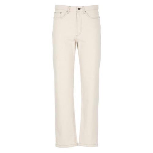 A.p.c. Hög Midja Ivoar Bomullsjeans Beige, Dam