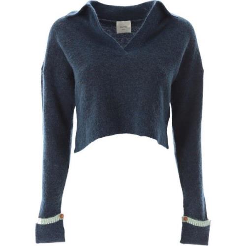 Alysi V-neck Knitwear Blue, Dam