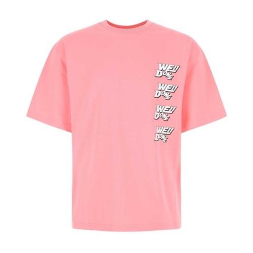 We11Done Rosa bomullsöverdiMän t-Skjorta Pink, Dam