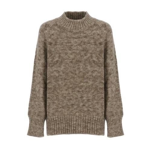 Maison Margiela Brun Alpacka Blandning Turtleneck Sweater Brown, Dam