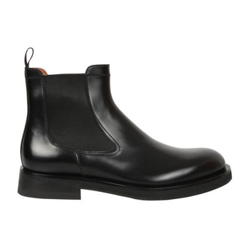 Santoni Svarta Ankelboots för Män Black, Herr