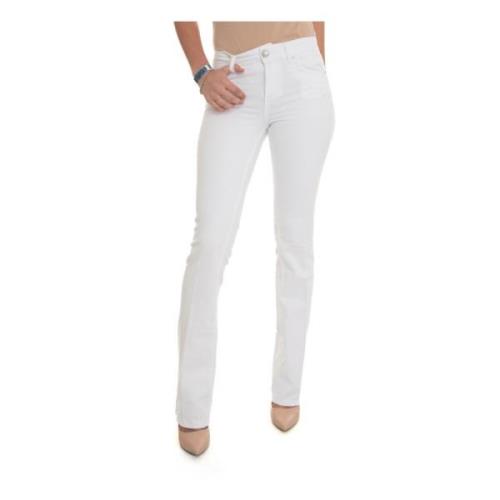 Liu Jo Slim-Fit Trumpet Botten Denim Jeans White, Dam