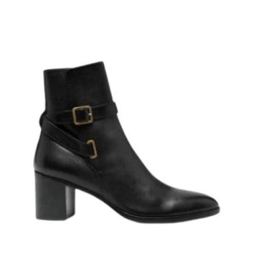 Saint Laurent Dorian 70mm Spända Ankelboots Black, Dam