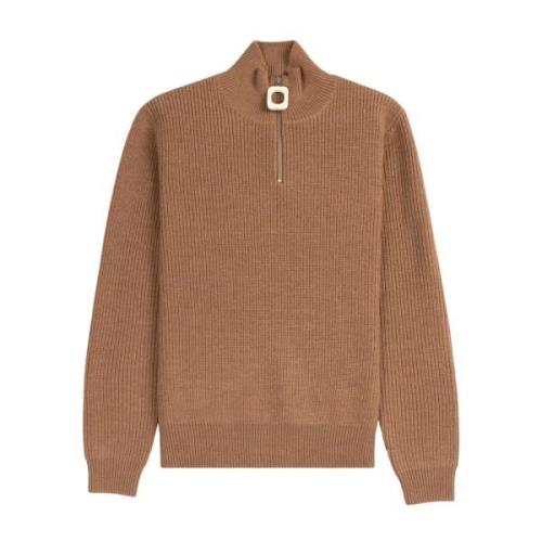 JW Anderson Brun Dragkedja Hög Hals Tröja Brown, Herr