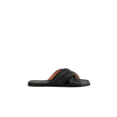 ATP Atelier Svart Nappa Sandal Sliders Black, Dam