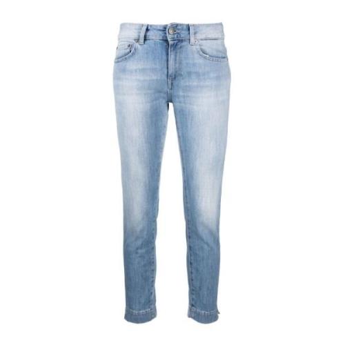 Dondup Slim Fit Stonewashed Jeans Blue, Dam