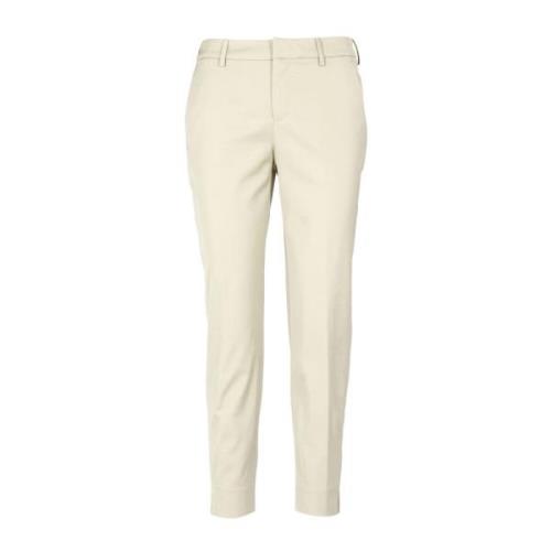 PT Torino Cropped Trousers Beige, Dam