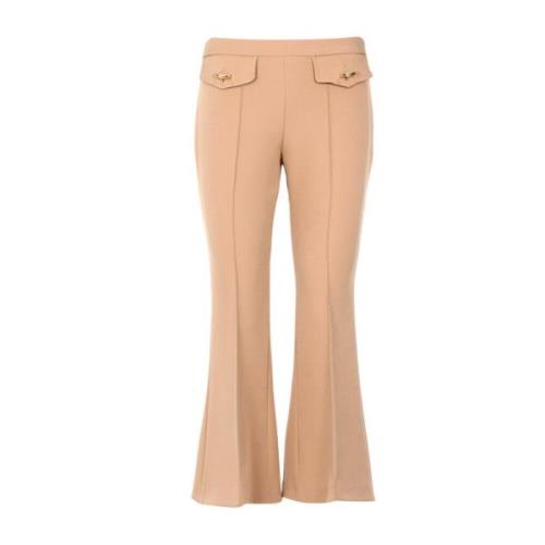 Simona Corsellini Wide Trousers Beige, Dam