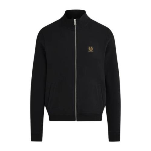 Belstaff Svart Sweatshirt med hel dragkedja Black, Herr